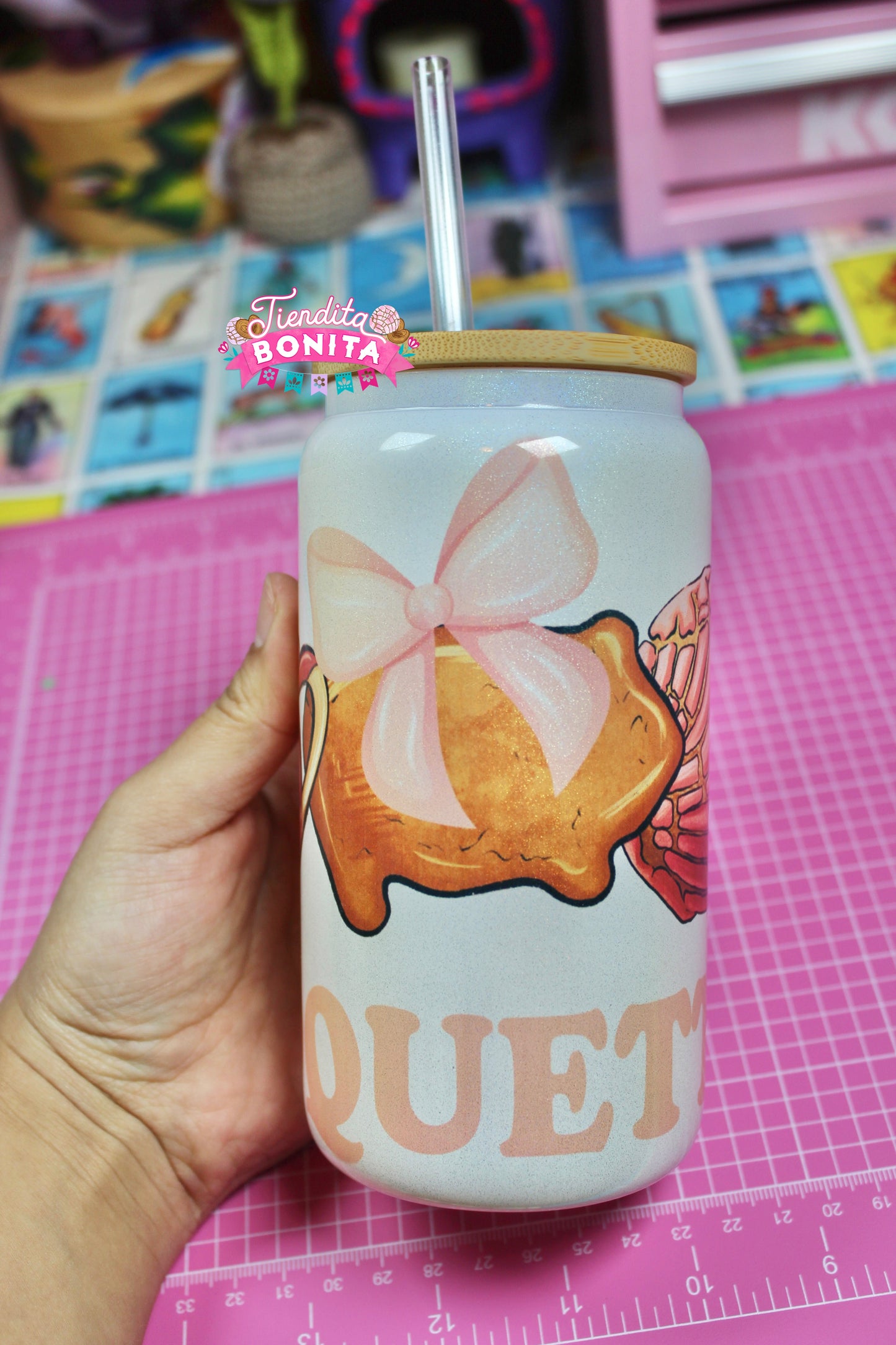 Coquette pan dulce glass can