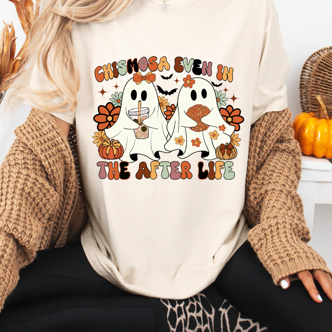 Chismosa even in the after life t-shirt