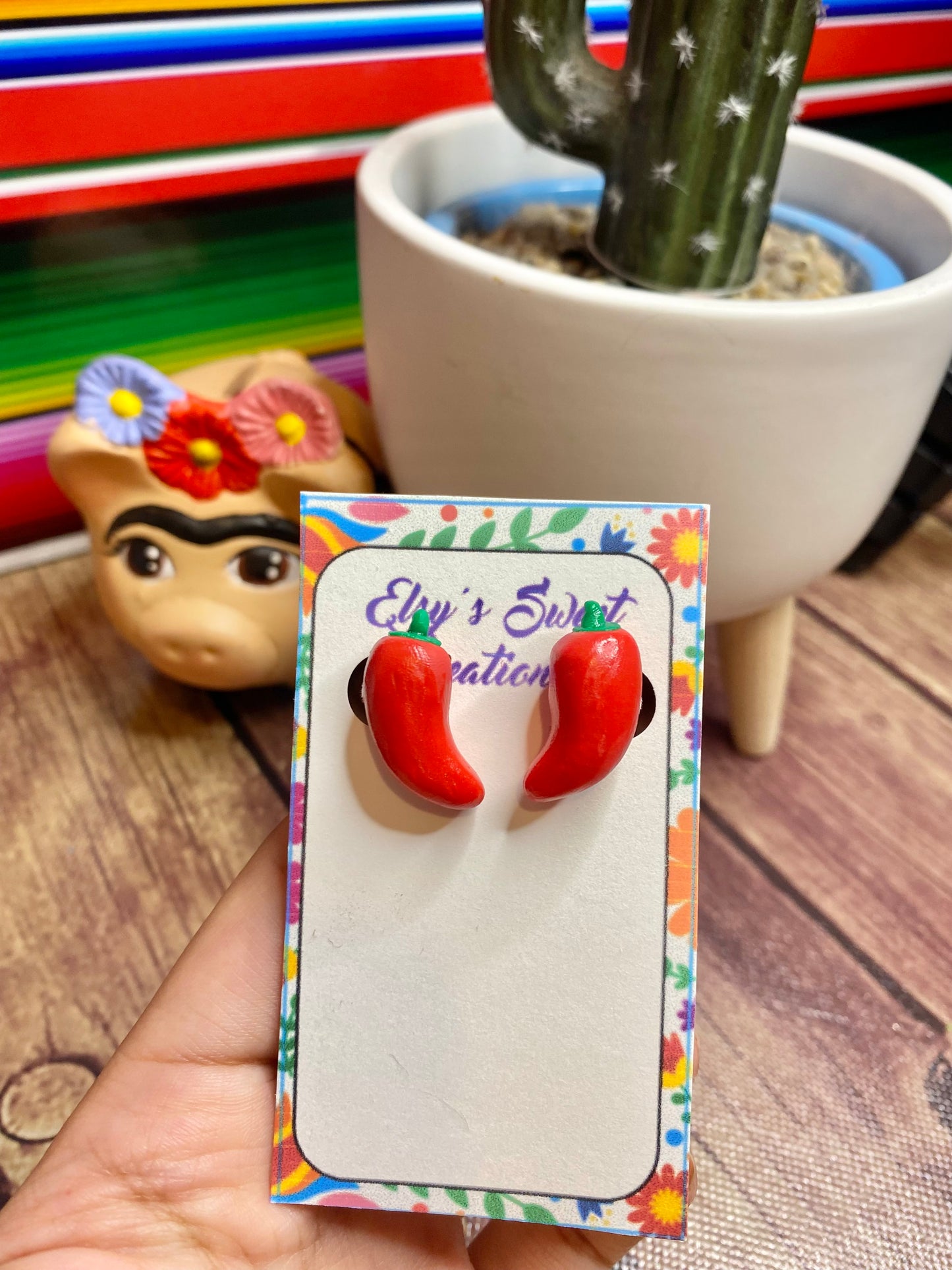 Jalapeño stud earrings