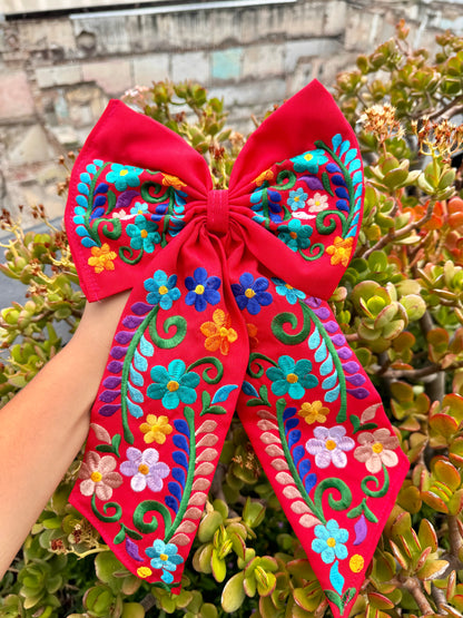 Embroidered bow