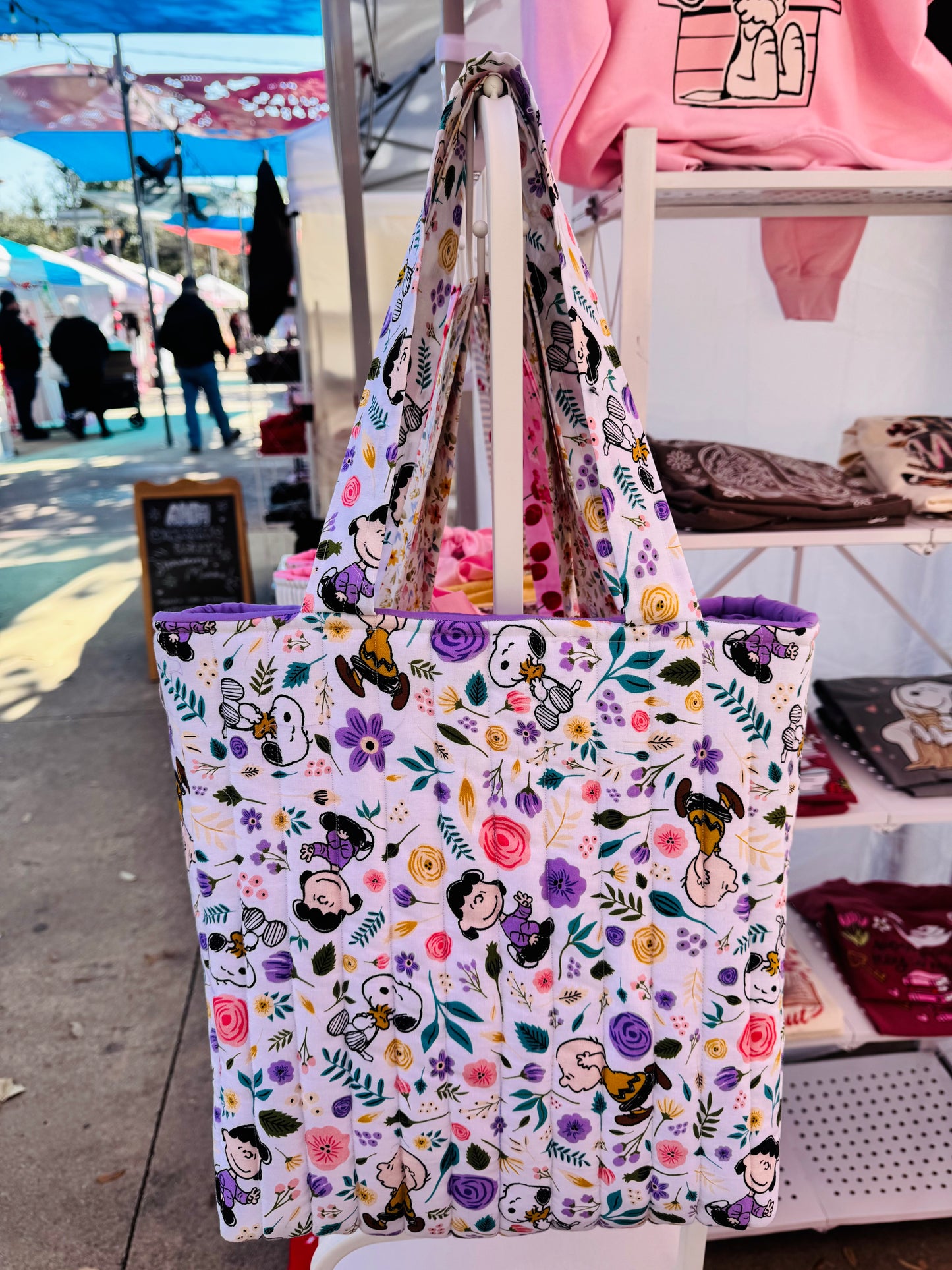Snoopy floral tote