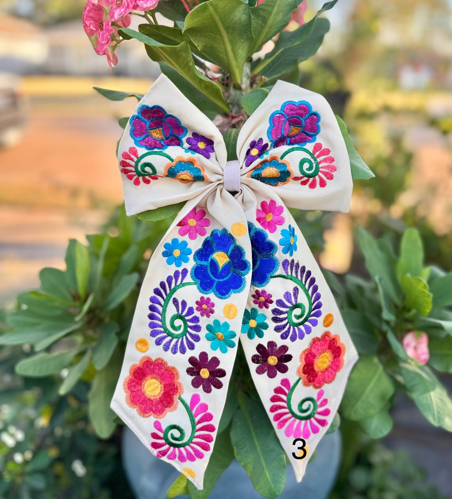 Mexican embroidered bows