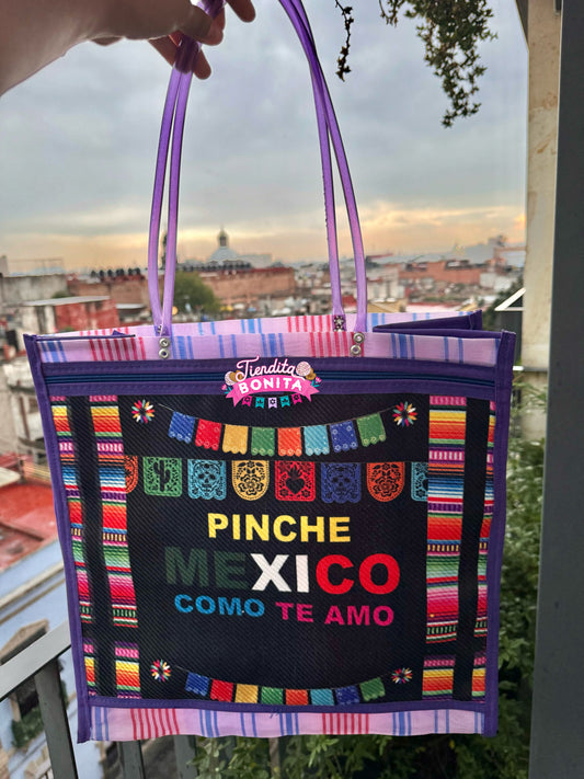 Mexico como te amo mercado bag