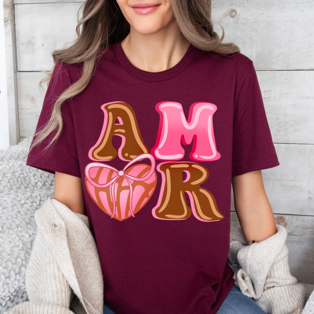 Amor maroon t-shirt