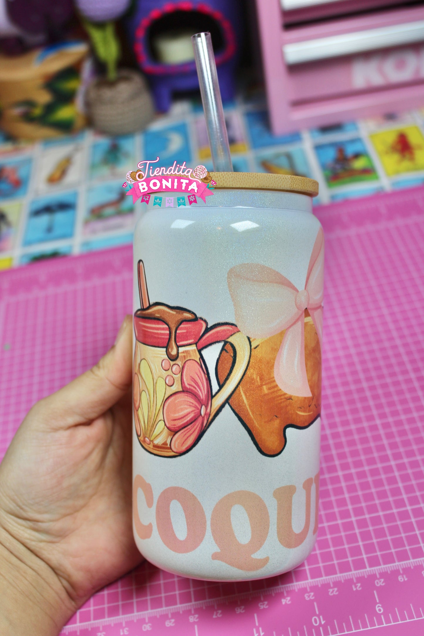 Coquette pan dulce glass can