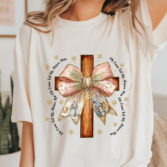 Oh come let us adore him t-shirt