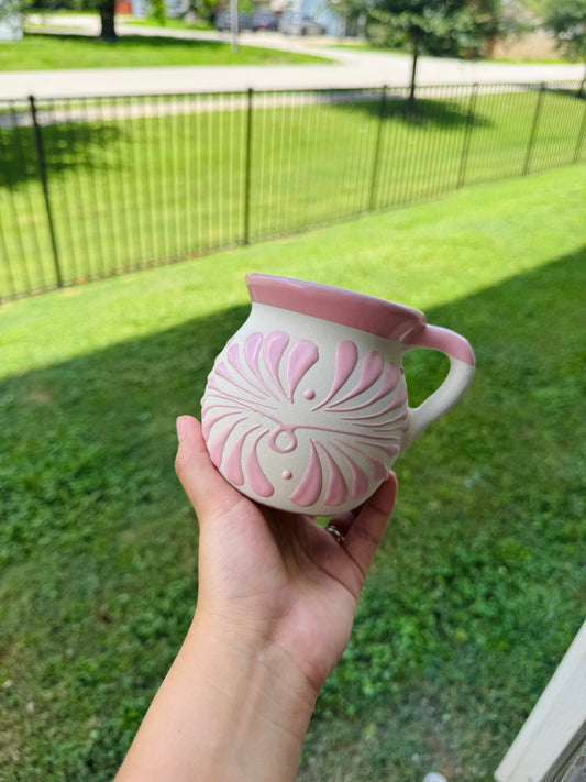 Pink ceramic coffee mug