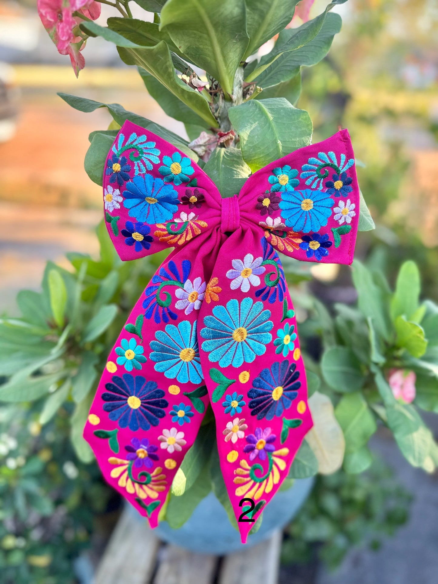 Mexican embroidered bows