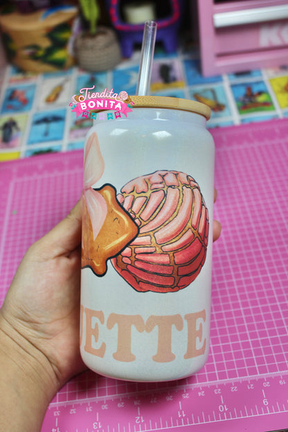 Coquette pan dulce glass can