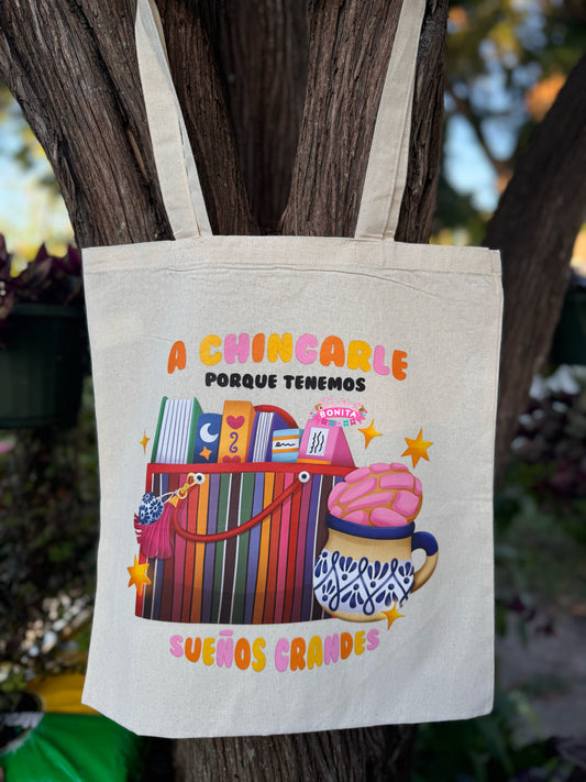 Sueños grandes tote bag