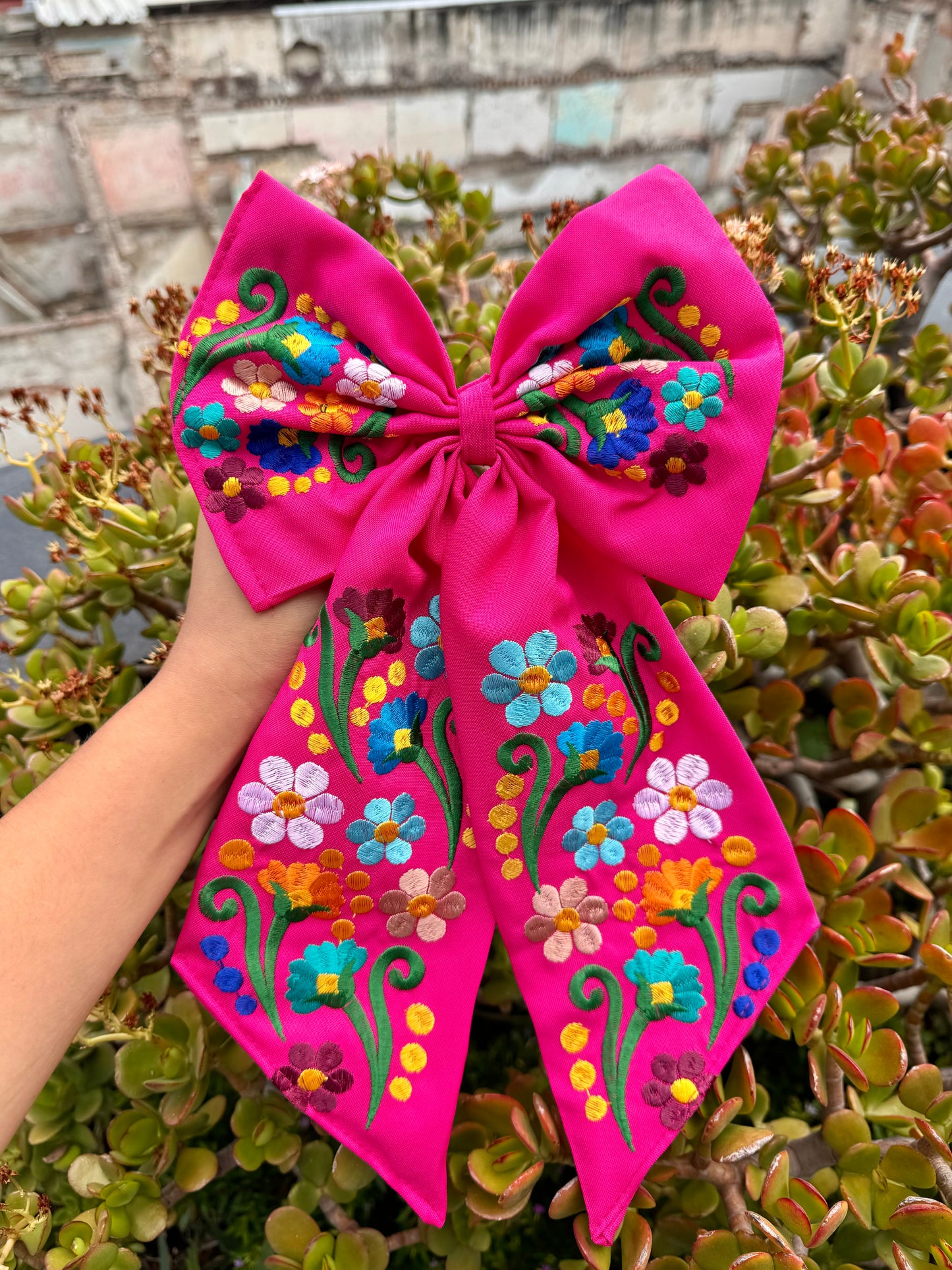 Embroidered bow