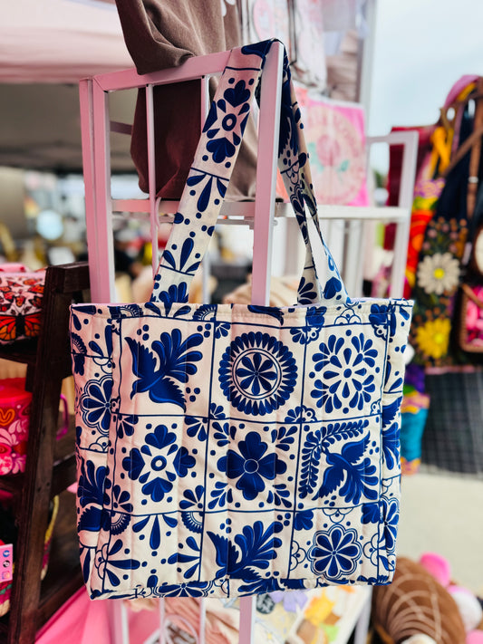 Talavera quilted tote bag
