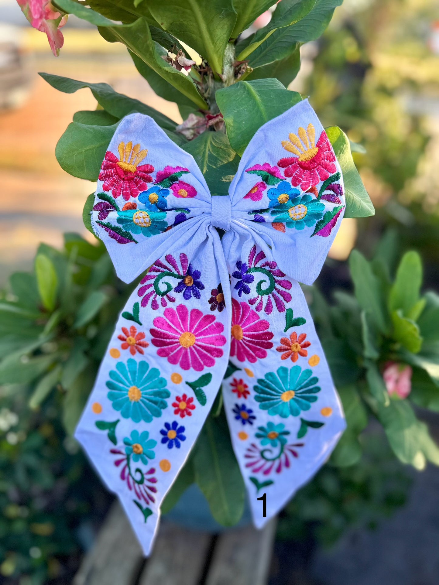 Mexican embroidered bows