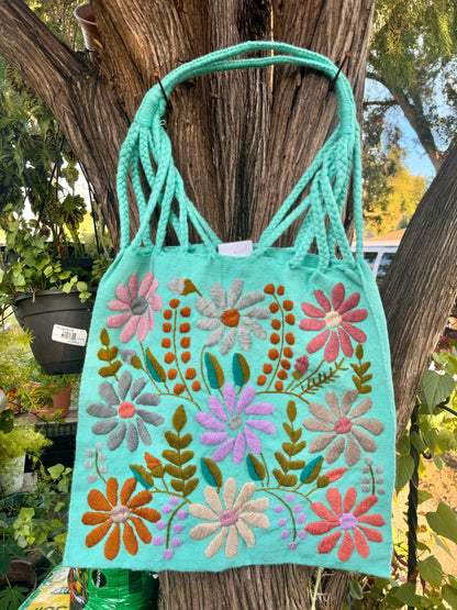 Mexican embroidered tote bags