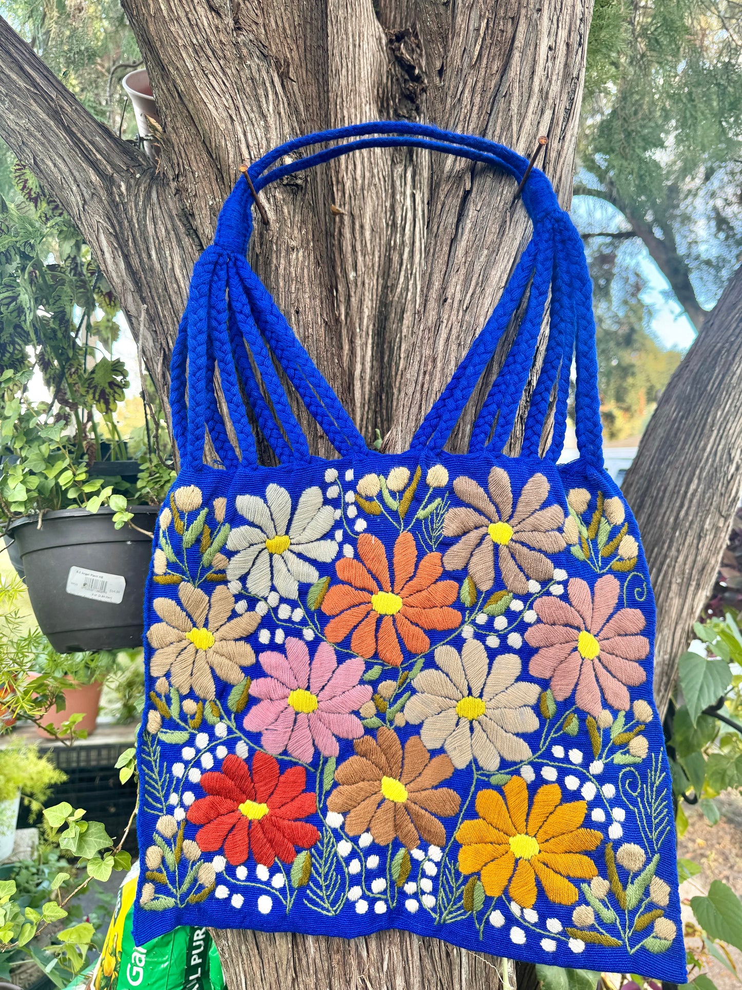 Mexican embroidered tote bags