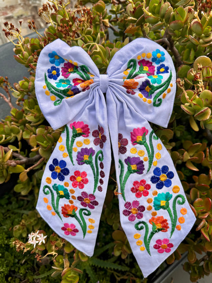 Embroidered bow