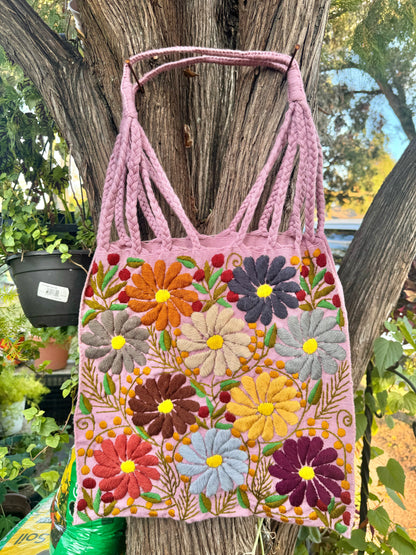 Mexican embroidered tote bags