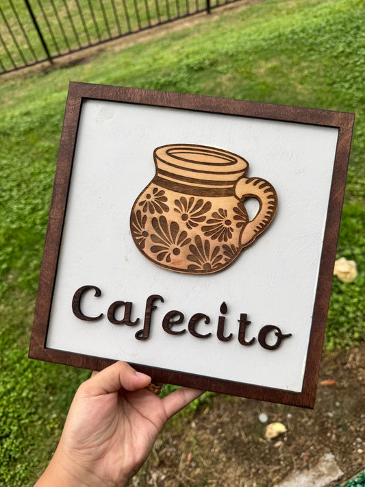 Cafecito wood sign