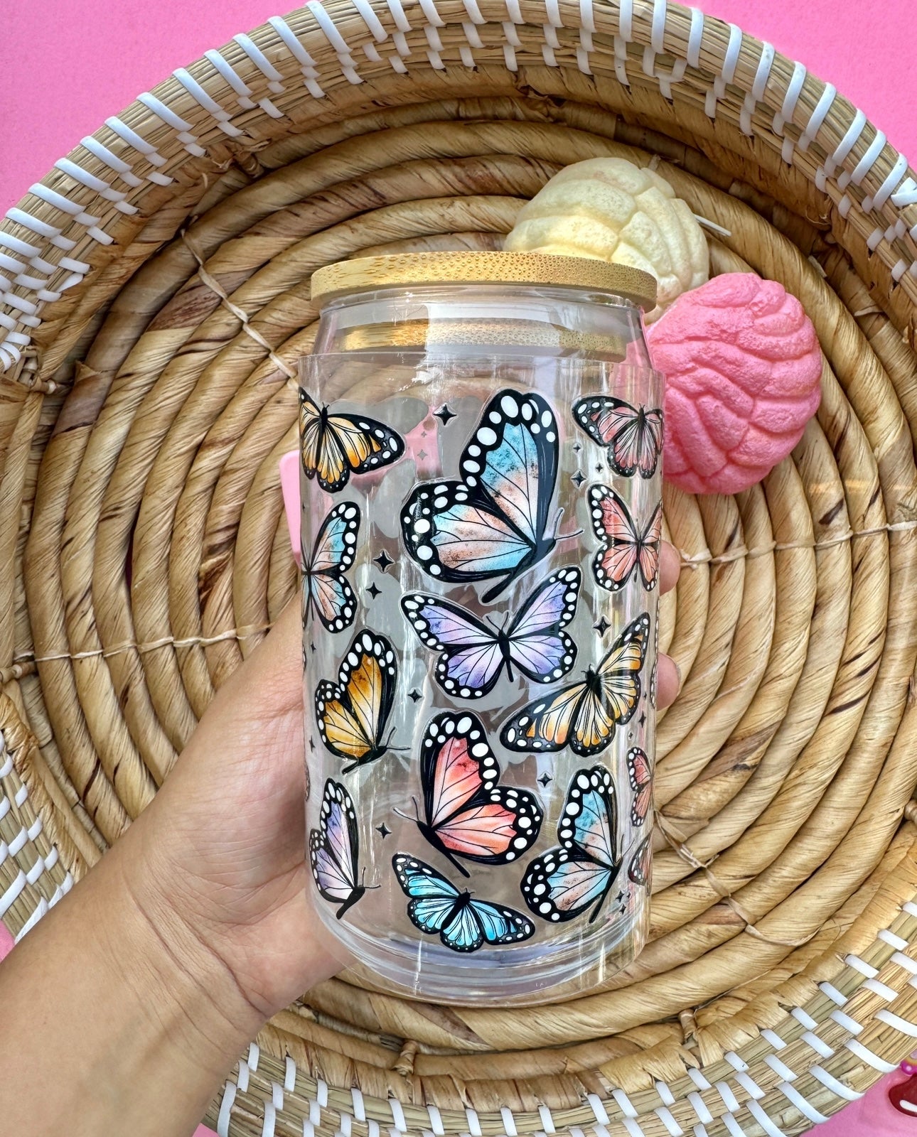 Mariposa glass can cup