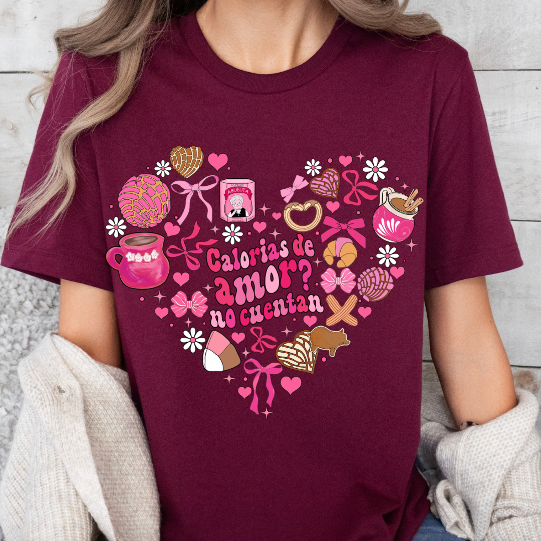 Calorias de amor t-shirt maroon