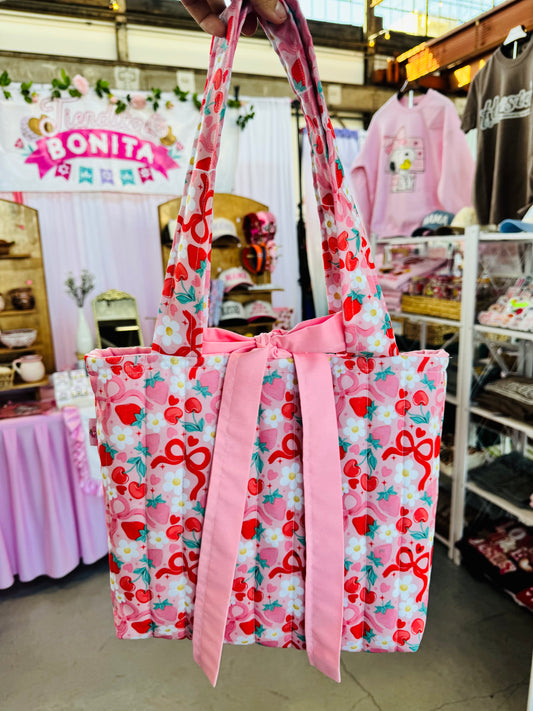 Coquette strawberry tote purse