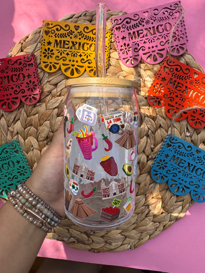 México city glass cup