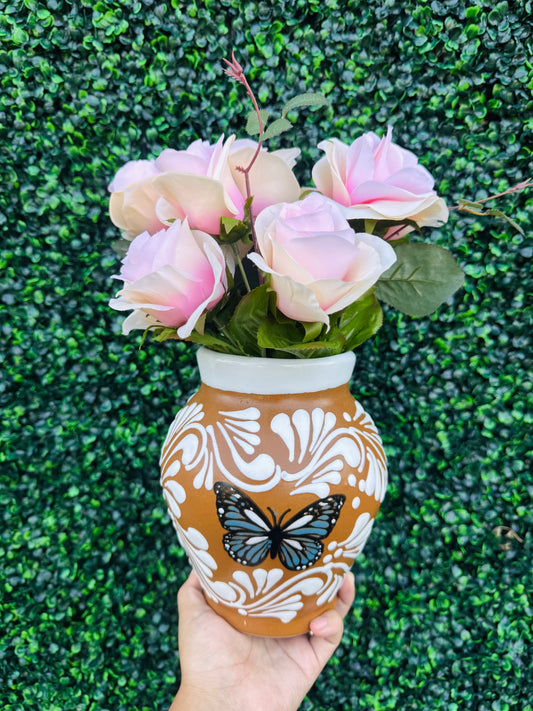 Butterfly floral vase