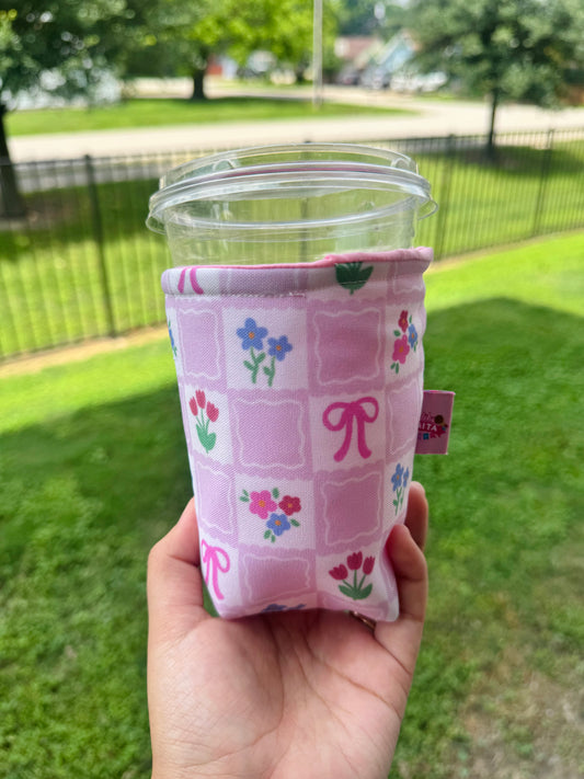 Floral cup sleeve