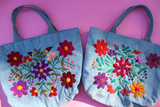 Embroidered tote bag small