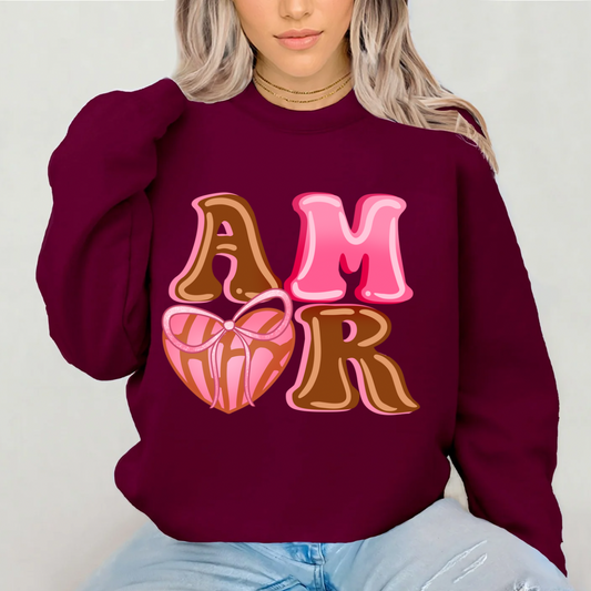 Amor maroon crewneck