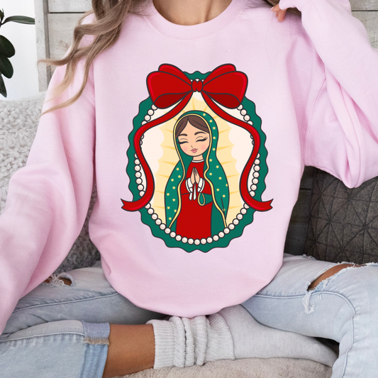 Girly red Virgencita t-shirt / crewneck